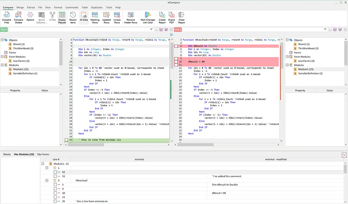 VBA 差異工具 xlCompare 如何對比 Excel 檔案中的 VBA 程式碼