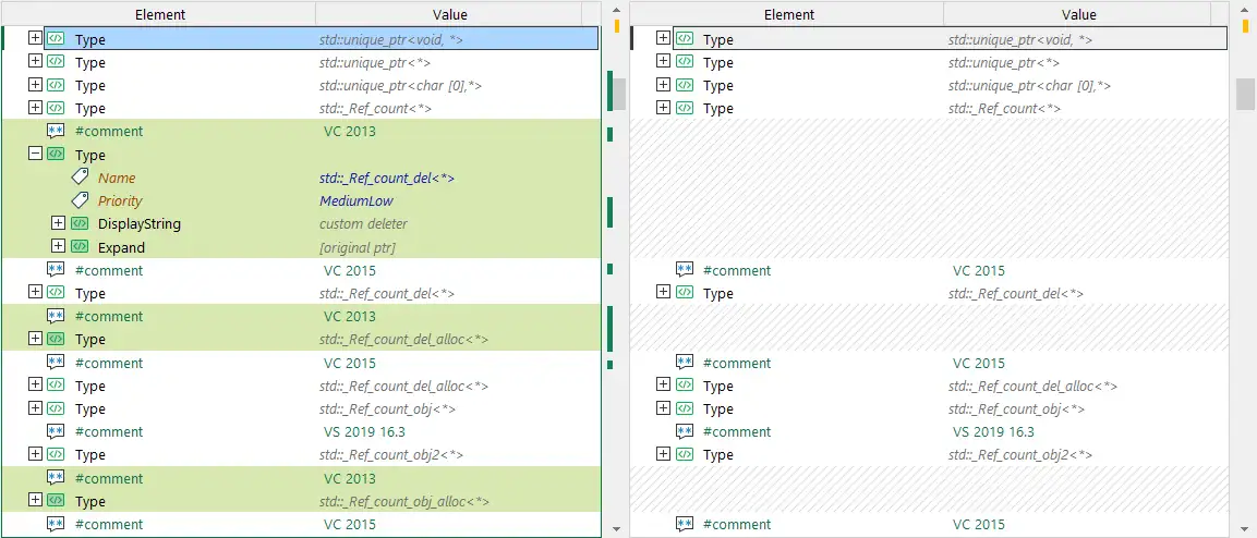 用 xlCompare 工具對比兩個 XML 檔案